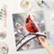 Red Cardinal Paint by Numbers Kit for Adults - DIY Bird Painting on Canvas 16x20 Inches, Adults' Paint-by-Number Kits Acrylic Paint Set